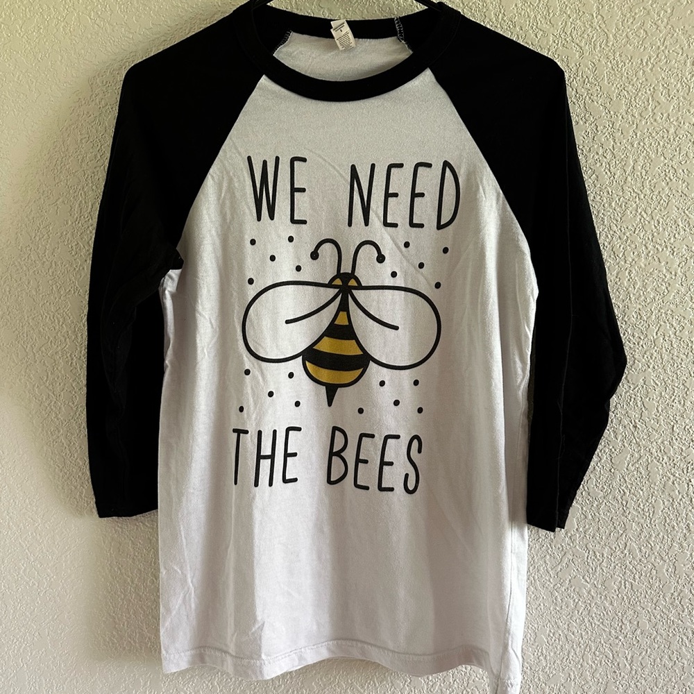 Vegan- We Need The Bees Raglan Tee